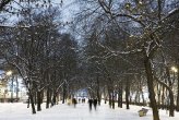 Winter evening on the Boulevard Ring, Moscow