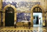 Inaugurated in 1916, the historical São Bento Train Station is known for its tile (azulejo) panels that depict scenes of the history of Portugal.