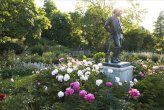 Statue 'Out in the Fields' by the Order Beds, Kew Gardens